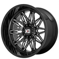 20" XD Wheels XD859 Gunner Gloss Black Milled Off-Road Rims 