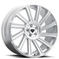 24" Staggered Blaque Diamond Wheels BD-40 Silver Machined Rims