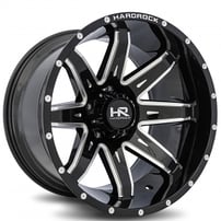 20" Hardrock Wheels H502 Pain Killer Xposed Gloss Black Milled Off-Road Rims