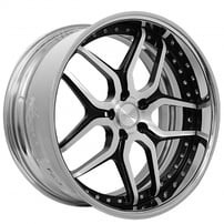 20x8.5/11" AMF Forged AMF020 Black Machined with Chrome Lip Wheels (5x130, +52/59mm) 