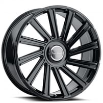 26" Blaque Diamond Wheels BD-40 Gloss Black Floating Cap Rims 