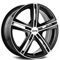 17" Touren Wheels TR62 3262 Black with Machined Face and Lip Rims 