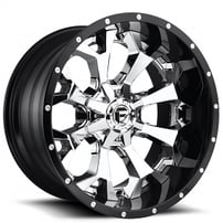 22" Fuel Wheels D246 Assault Chrome Face with Gloss Black Lip Two Piece Off-Road Rims 