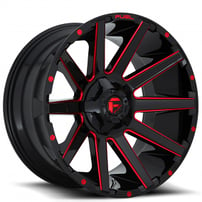 20" Fuel Wheels D643 Contra Gloss Black with Red Milled Off-Road Rims