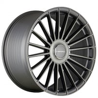 22" Varro Wheels VD48X Gloss Titanium with Brushed Face Spin Forged Floating Cap Rims 