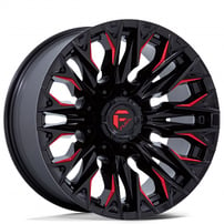 20" Fuel Wheels D823 Flame 8 Gloss Black with Red Milled Off-Road Rims