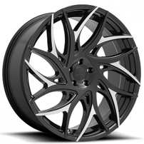 20" Dub Wheels G.O.A.T. S259 Gloss Black with Machined Spike Rims 