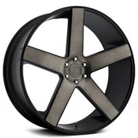 22" Dub Wheels Baller S116 Black with Machined Face and Dark Tint Rims 