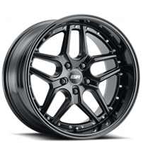 18" Staggered ESR Wheels CS15 Gloss Black JDM Style Rims 