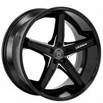 24" Lexani Wheels Fiorano Full Gloss Blacks Rims 