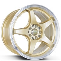 15" Versus Wheels VS005 Gold with Machined Lip Rims