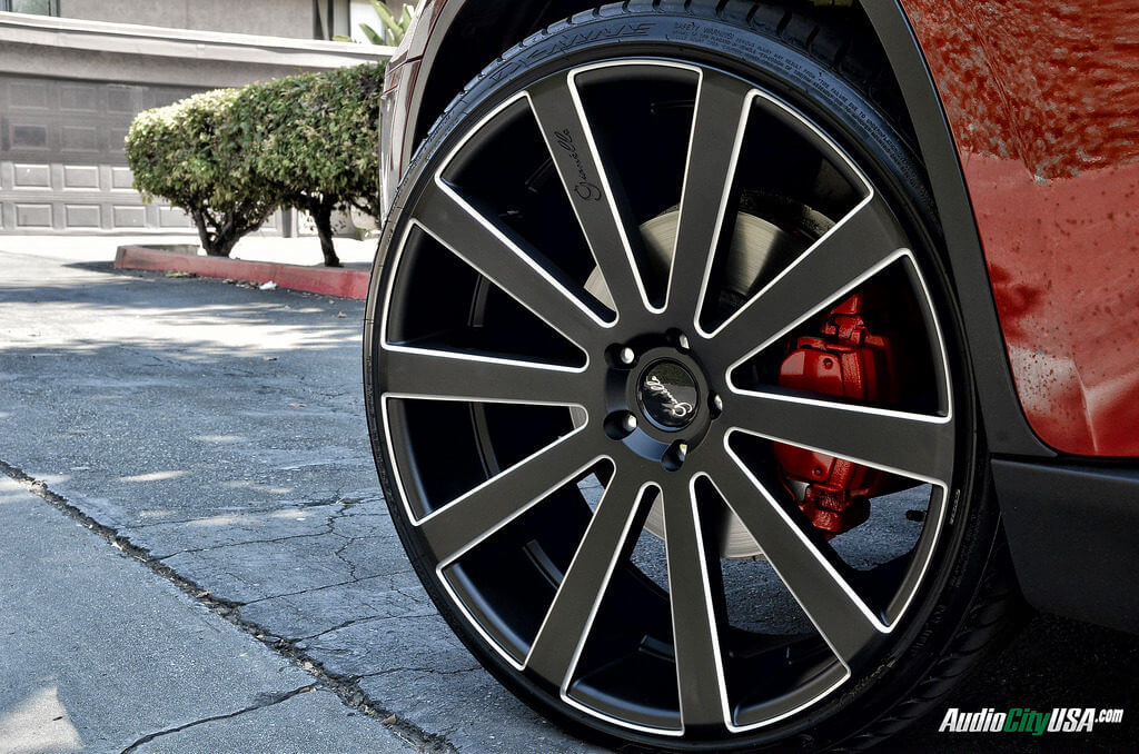 24" Gianelle Wheels Santoneo Black with ball cut details Audio City USA