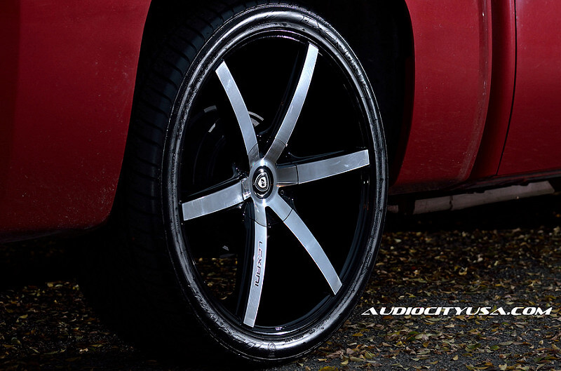 24″ Lexani R Six Black Machine Wheels Rims For Chevy Silverado 