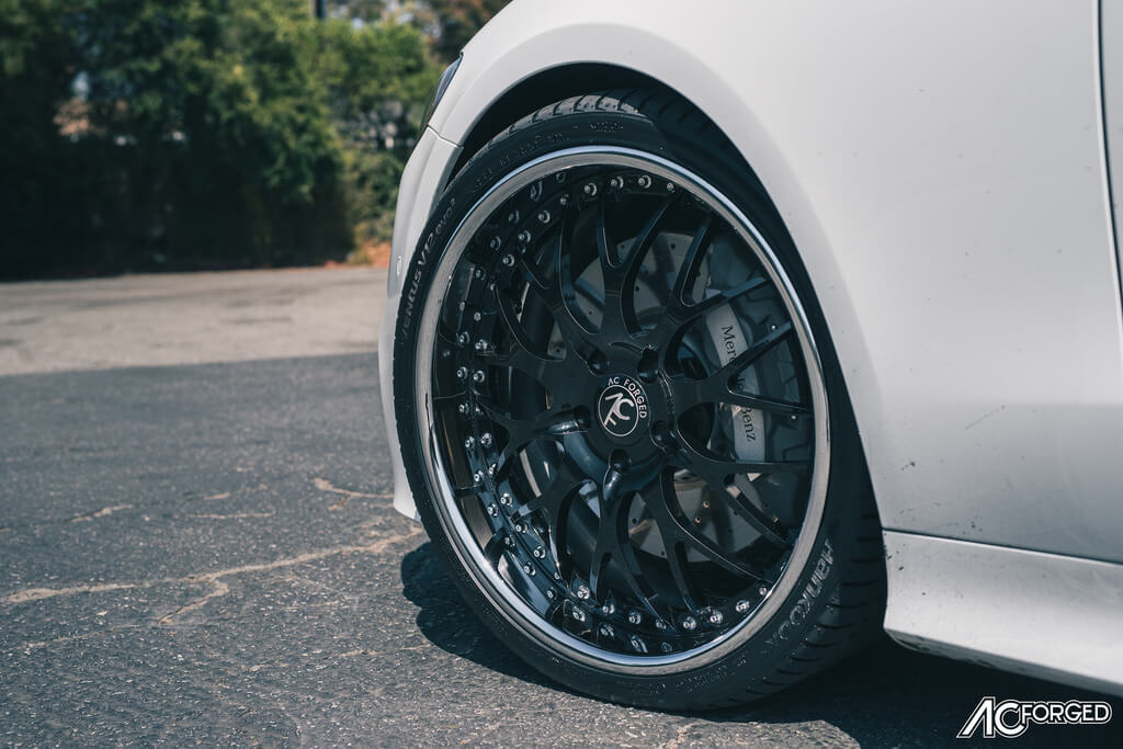 20 Quot Ac Forged Wheels 313 Gloss Black With Chrome Lip Rims