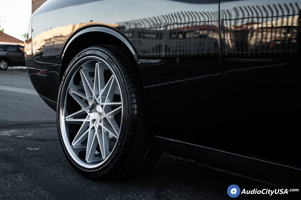 22" Staggered AZAD Wheels AZ 41 Silver Machined with Chrome Lip Rims