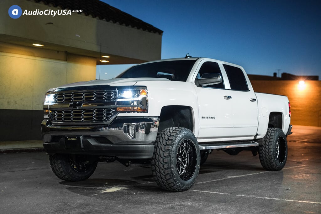 20″ Hostile Wheels Blaze Gloss Black Milled Off-Road Rims for 2017 Chevrolet Silverado 1500 | Audio City USA