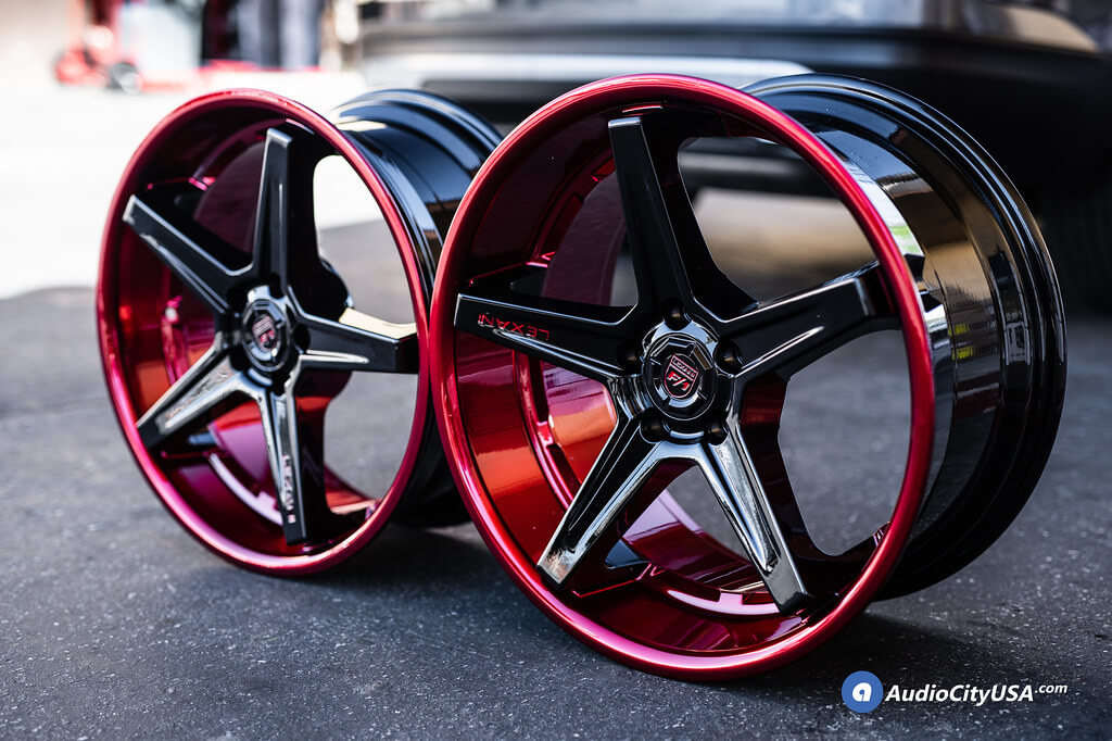19 Staggered Lexani Wheels Savage Custom Paint Gloss Black With