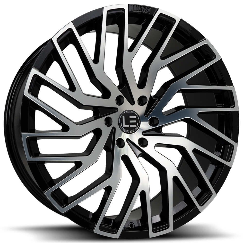 22 Luxxx Alloys Wheels Lux LE 6 Gloss Black Machined Rims LUX130 1