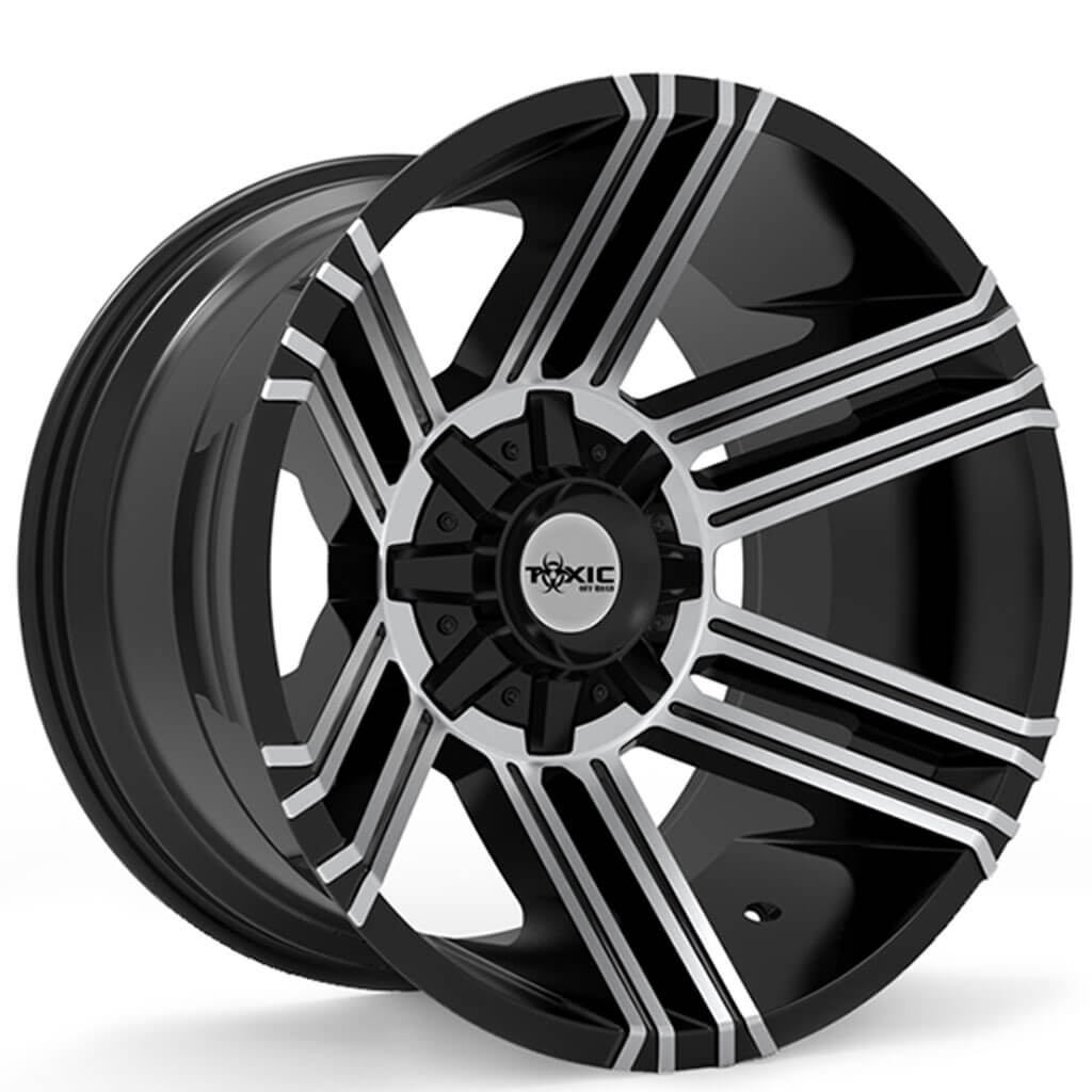 20 Toxic Off Road Wheels Avenger Gloss Black Machined With Black Lip