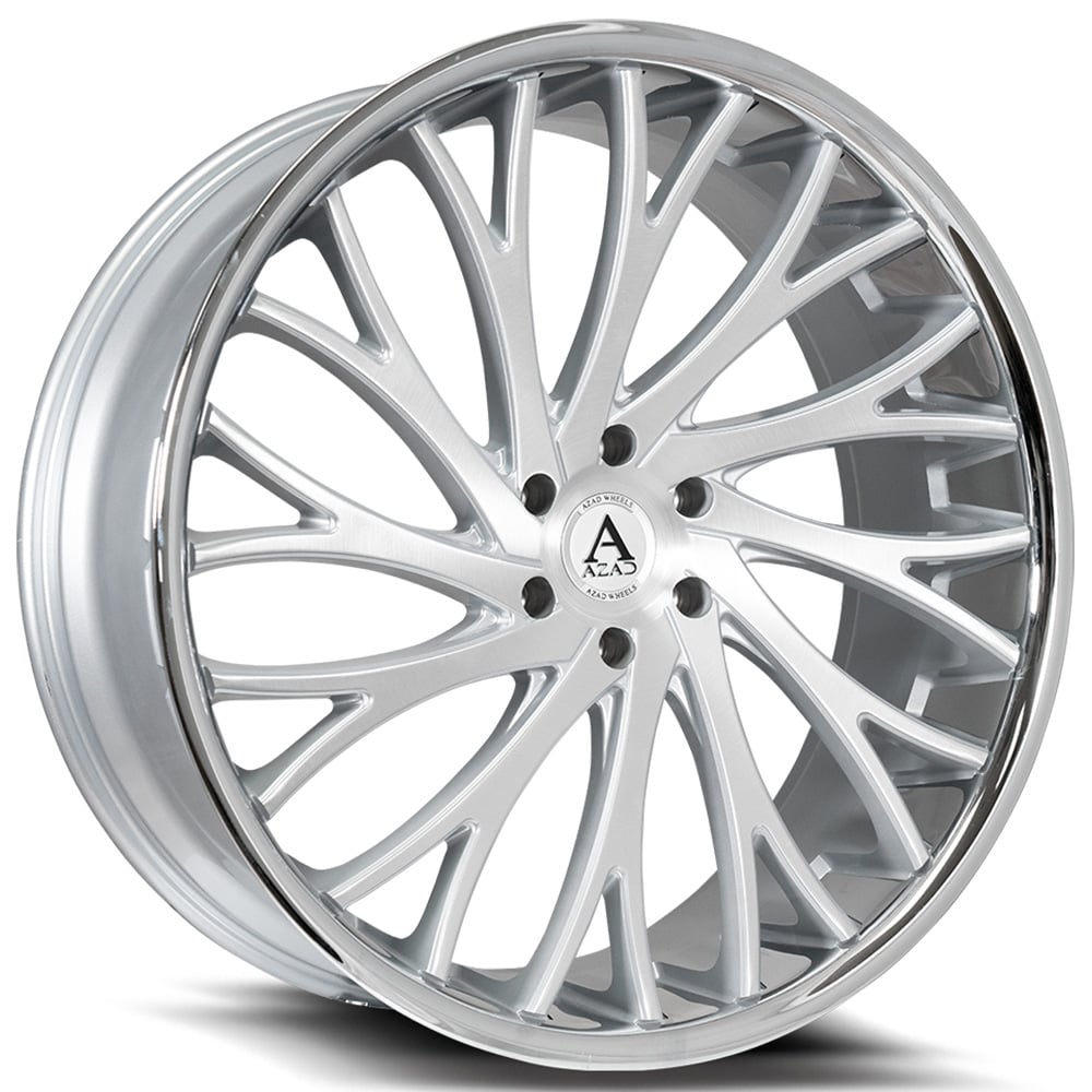 26 Azad Wheels AZV01 Brushed Silver With SS Lip Rims AZ092 3