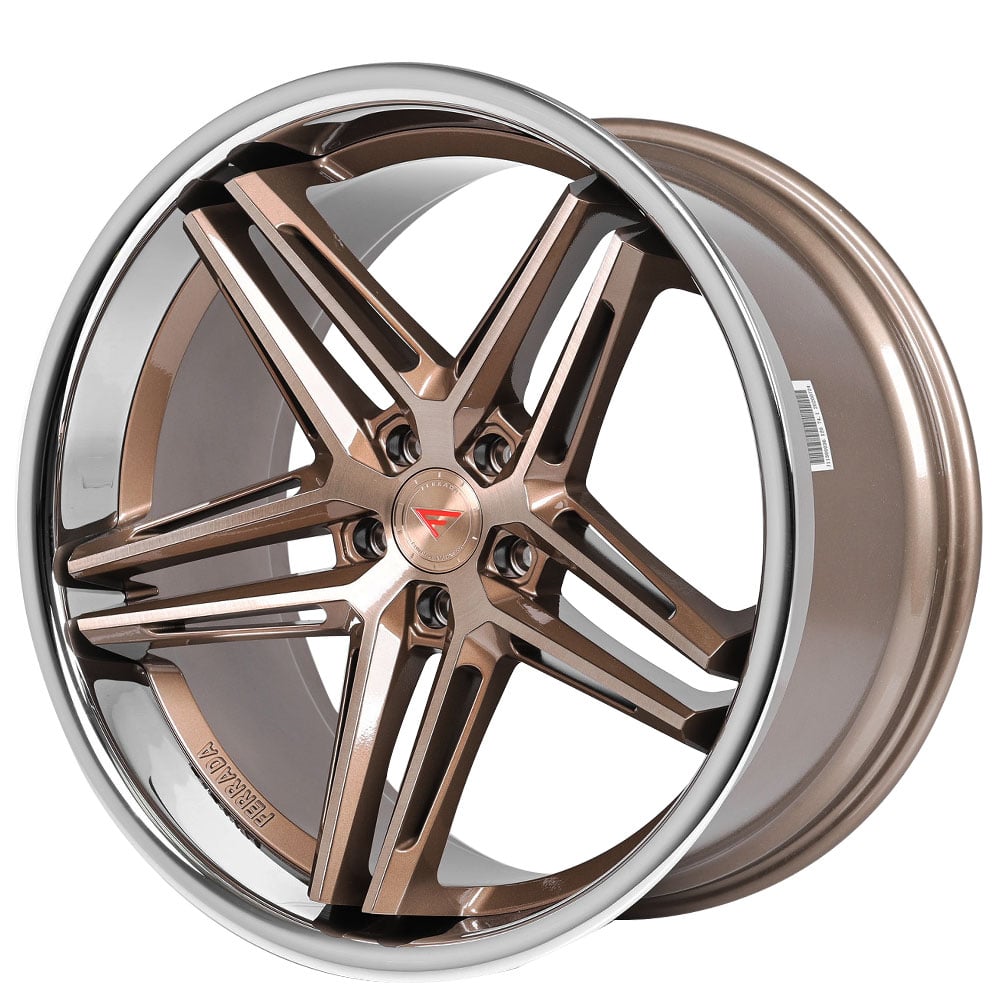 20 Ferrada Wheels CM1 Brushed Cobre With Chrome Lip Rims FR084 1