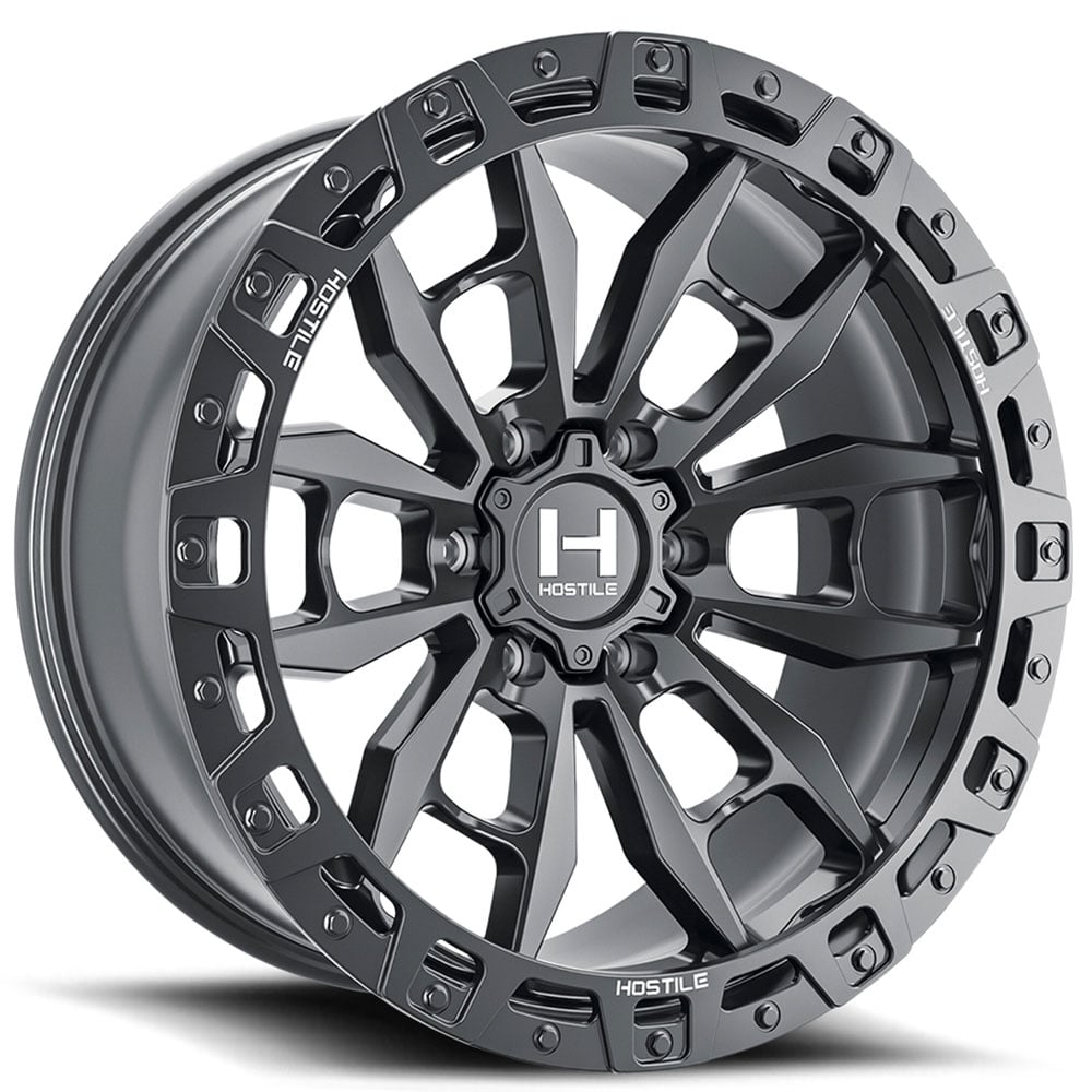 17 Hostile Wheels H130 Crandon Satin Black Off Road Rims HST108 1