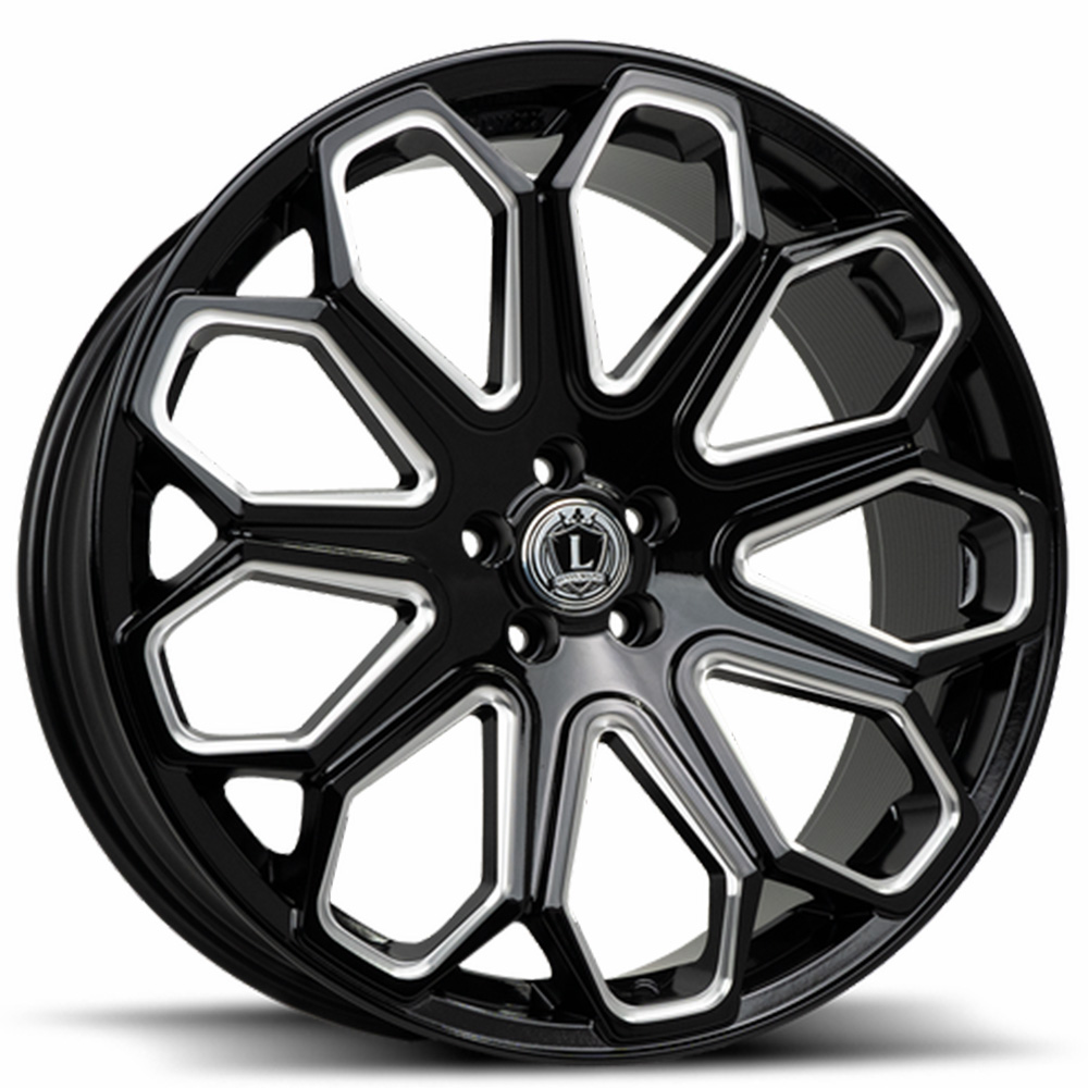 24 Luxxx Alloys Wheels Lux 29 Gloss Black Milled Rims LUX090 3