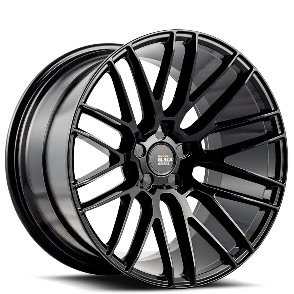 Staggered Savini Wheels Black Di Forza Bm Gloss Black Rims Sav