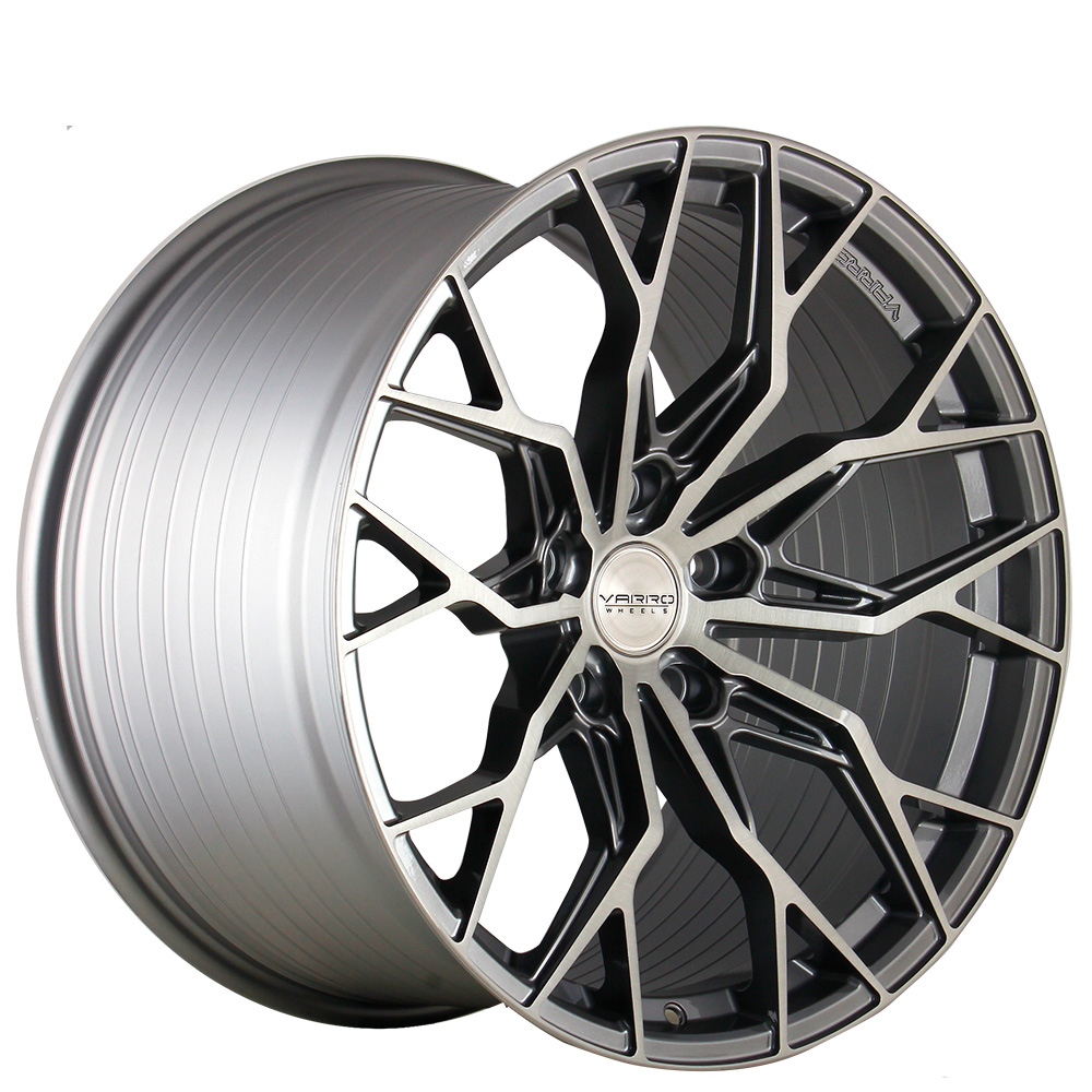 Staggered Varro Wheels Vd X Gloss Titanium With Brushed Face