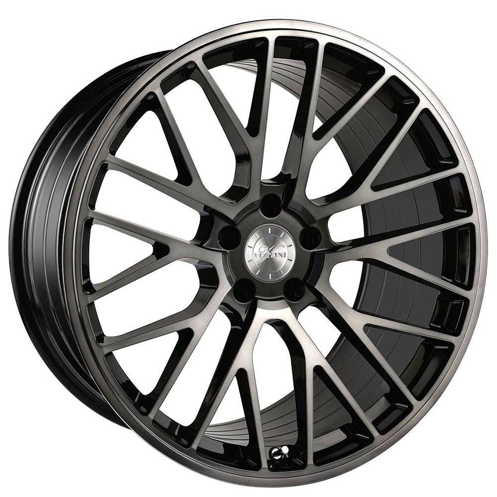 Staggered Vertini Wheels Rfs Brushed Dual Black Flow Formed Rims