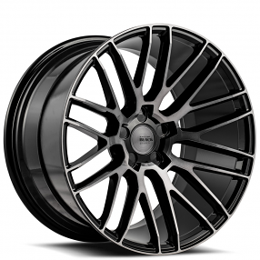 19 Staggered Savini Wheels Black Di Forza BM15 Gloss Black With DDT