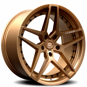 Staggered Lexani Wheels Spyder Satin Bronze With Gloss Black Lip