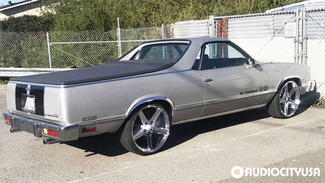 1987 Chevrolet El Camino on 22" IROC Wheels Replica Chrome Gallery AudioCityUSA