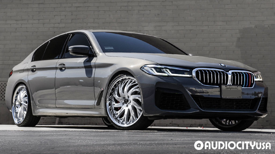 2021 BMW 5 Series on 22" Artis Wheels Decatur Silver Brushed Face with Chrome Lip Gallery
