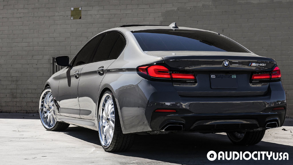 2021 BMW 5 Series on 22" Artis Wheels Decatur Silver Brushed Face with Chrome Lip Gallery