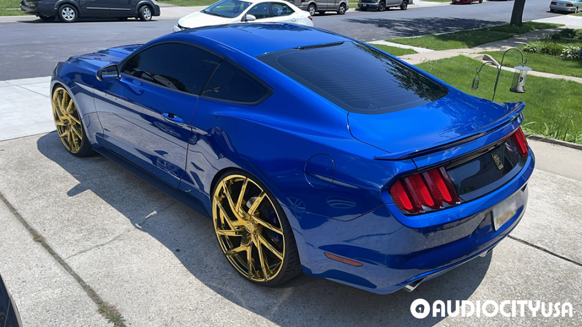 2017 Ford Mustang on 24" Lexani Wheels Senna Custom Gold Plating over