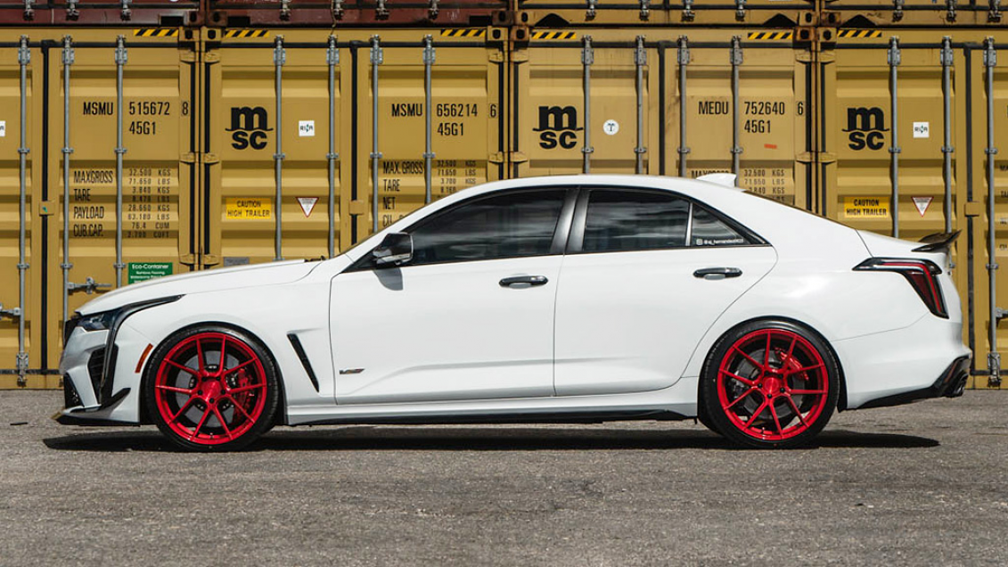 Cadillac Ct V On Ferrada Wheels F Fr Brushed Rouge