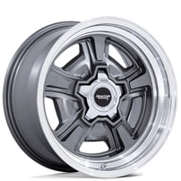 22" Staggered American Racing Wheels Vintage VN517 Marauder Anthracite with Diamond Cut Lip Rims