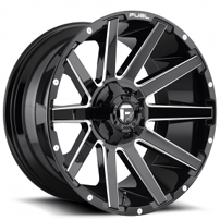 26" Fuel Wheels D615 Contra Gloss Black Milled Off-Road Rims 