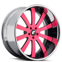 19" Forgiato Wheels Concavo Hot Pink with Chrome Lip Forged Rims