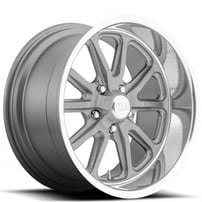 20" Staggered U.S. Mags Wheels Rambler U111 Textured Gray with Diamond Cut Lip Rims 