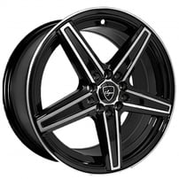 15" Elegant Wheels E003 Gloss Black with Machined Face Rims