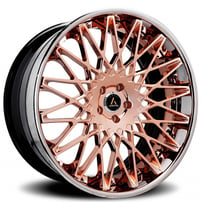 24" Artis Forged Wheels Monza Rose Gold with Chrome Lip Rims