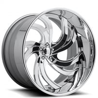 24" U.S. Mags Forged Wheels Mafioso 5 US455 Polished with Clear Coat Tuckin Series Rims 
