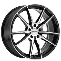 17" Petrol Wheels P0A Gloss Black with Machined Cut Face Rims 
