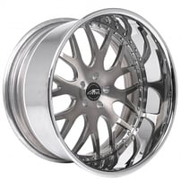 19" Staggered AC Forged Wheels ACF709 Double Dark Tint with Chrome Lip Three Piece Rims 