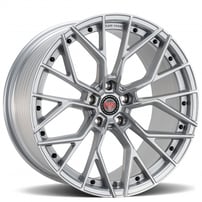 20" Staggered Revolution Racing Wheels RF3 Matte Silver with Black Rivets Flow Formed Rims