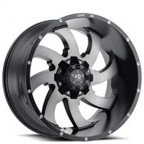 24" Luxxx HD Wheels LHD12 Satin Black with Grey Face Off-Road Rims