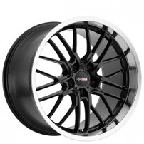 19" Staggered Cray Wheels Eagle Gloss Black with Mirror Lip Rims 