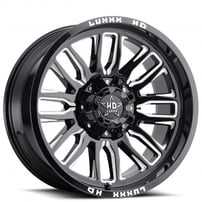 20" Luxxx HD Wheels LHD26 Gloss Black Milled Off-Road Rims